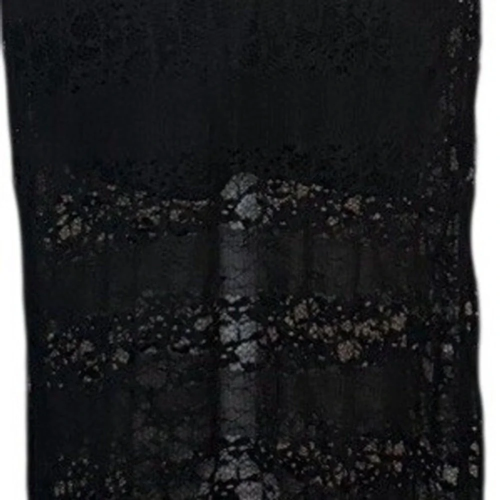 Lily White Black Lace Maxi Skirt Womens XS‎ Sheer Lace Boho Goth Festival